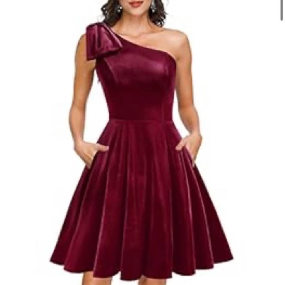 One Shoulder A-line Cocktail Party Dress